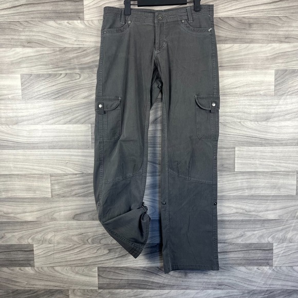 Kuhl Cargo Pants Womens Size 10 Gray Straight Leg Hiking Outdoor Relaxed Stretch - Picture 13 of 15